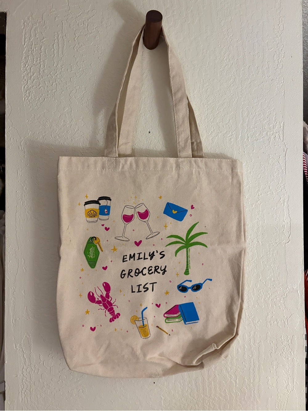 Emily Henry Book Themed Canvas Tote Bag - “Emily's Grocery List”